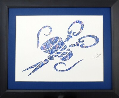 Vintage Postage Stamp Art - &quot;Sissors &amp; Thread&quot;