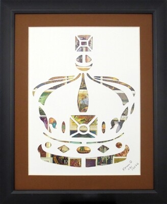 Vintage Postage Stamp Art - &quot;Crown&quot;