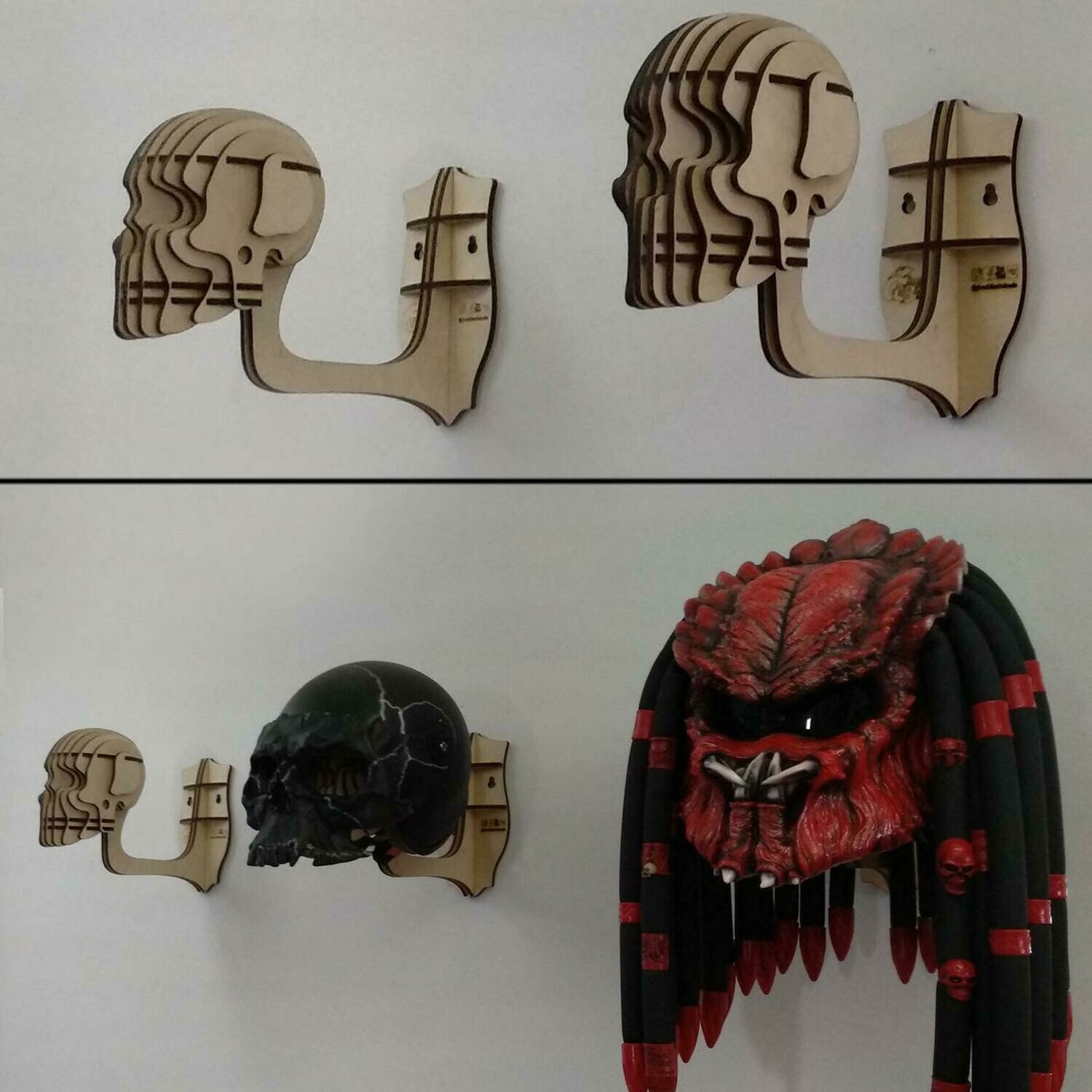 Skull helmet wall mount. Hanger for motorcycle helmet. Helmet stand. Helmet rack. Helmet holder