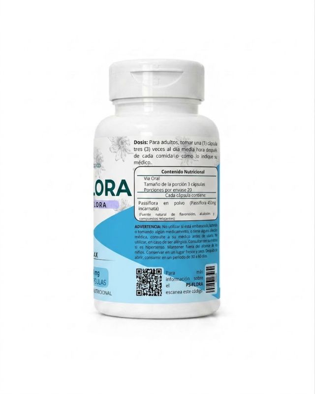 Passiflora 450 mg | 60 Cápsulas | PS-FLORA