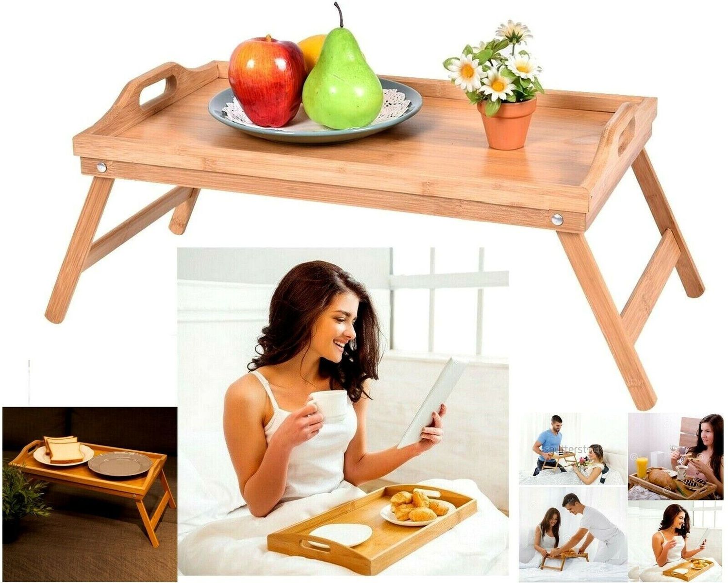 Foldable Bamboo Tray with Legs