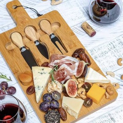 Bamboo Cheese Board &amp; Knife Set