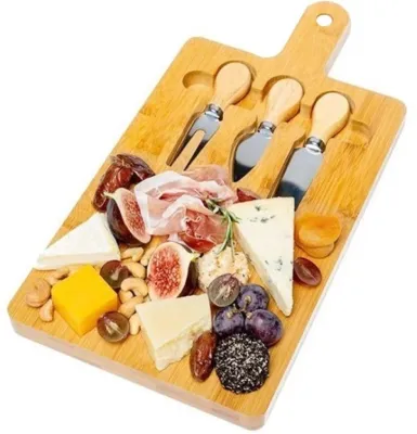 Bamboo Cheese Board &amp; Knife Set
