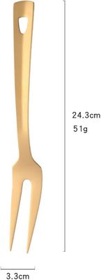 Stainless Steel Golden Grill Fork 10psc