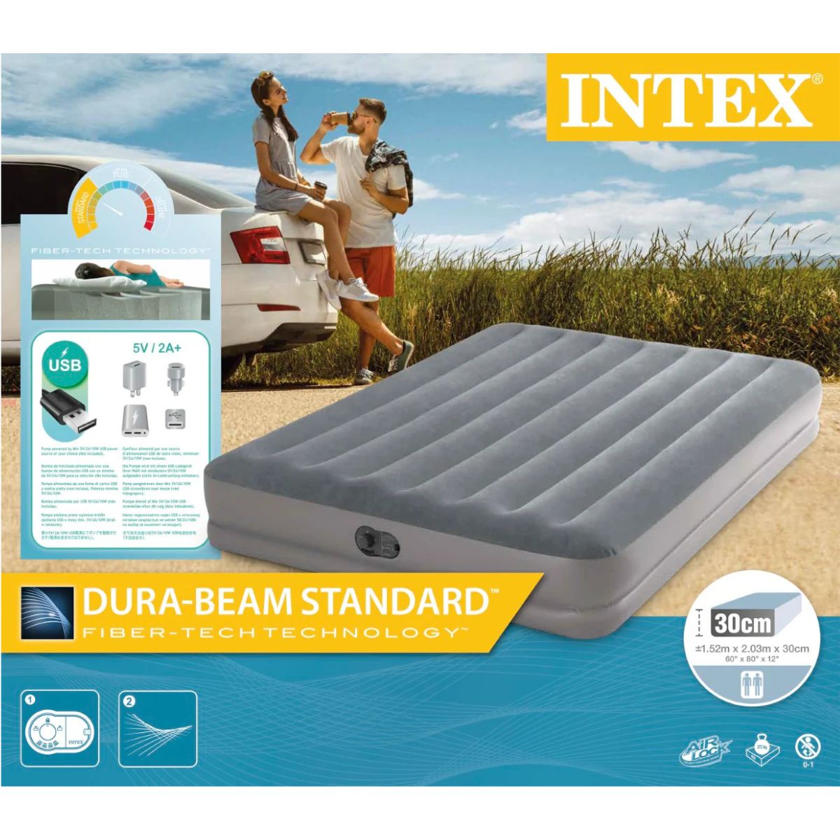 Intex Dura-Beam Downy Airbed - Double
