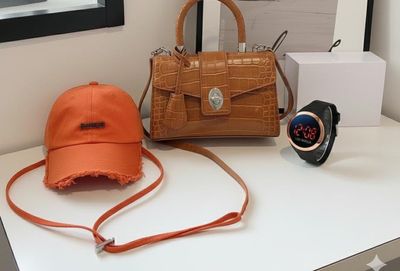 Cap, Handbag &amp; LED Watch Combo