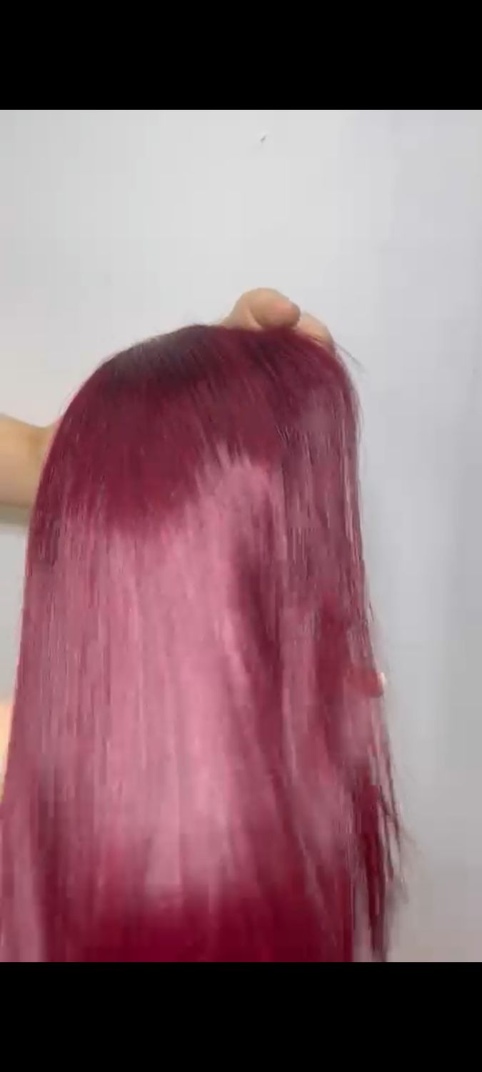 Super Double Drawn Kim K Donor Wig 99j: 10"