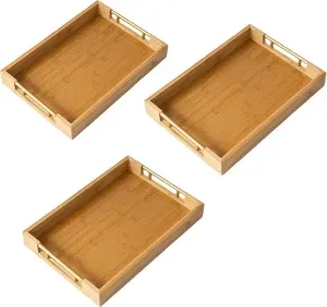 Bamboo Serving Tray 3Pcs