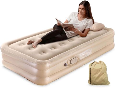 Inflatable Air Mattress With Built-in Pump - Single
