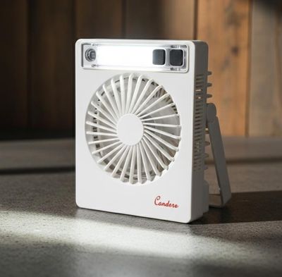Rechargeable Table Fan With LED Light
