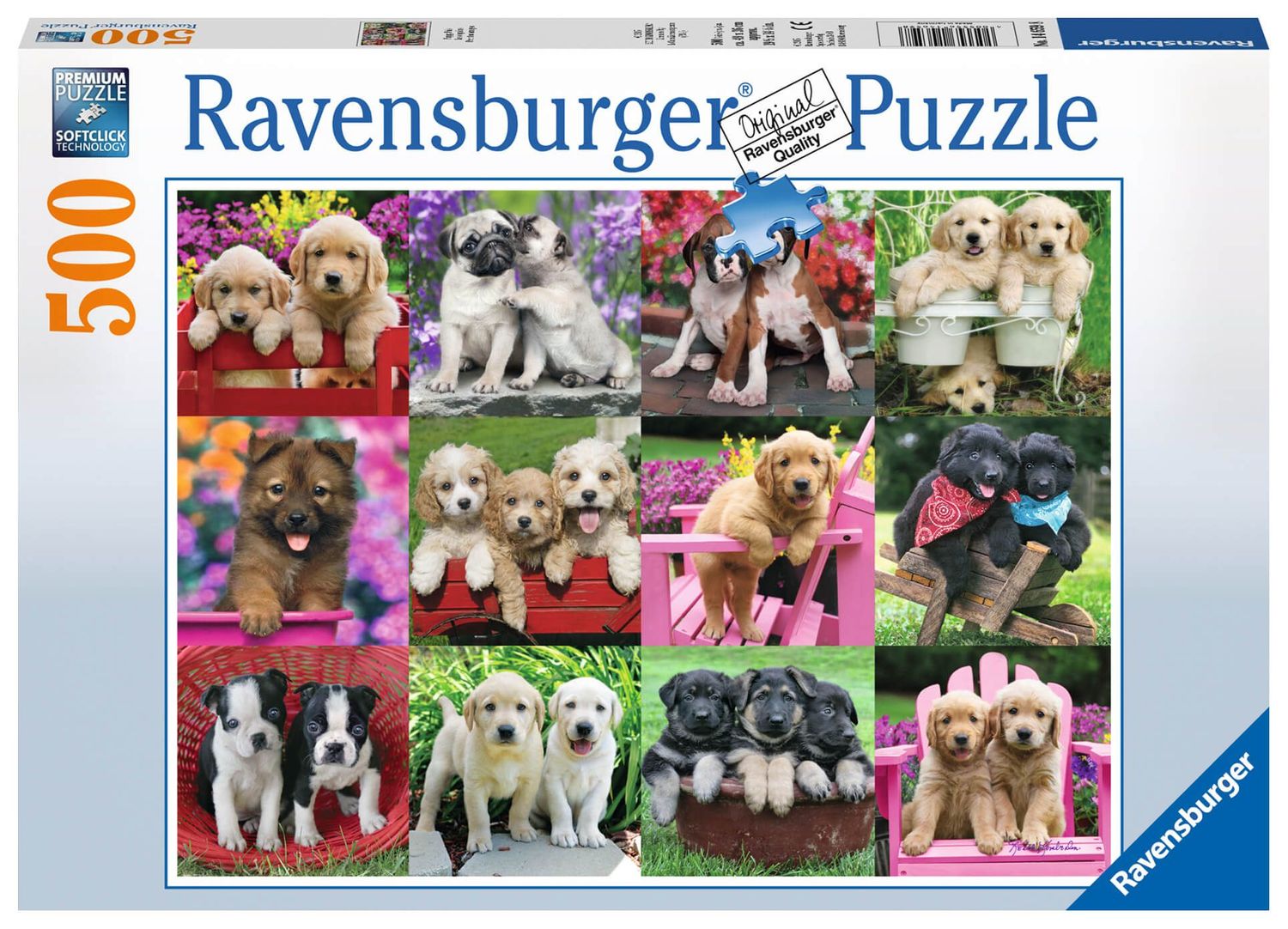 RAVENSBURGER 500PC PUZZLE PUPPY PALS-RVG-14659