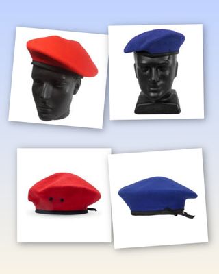 Wool Beret With Leather Trim