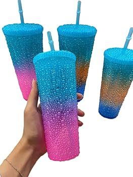 Bubble-Textured Ombre Plastic Tumbler