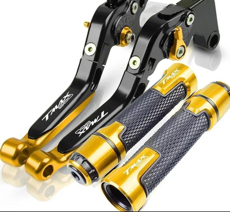 LEVA FRENO DX E SX + COPPIA MANOPOLE GOLD TMAX 560