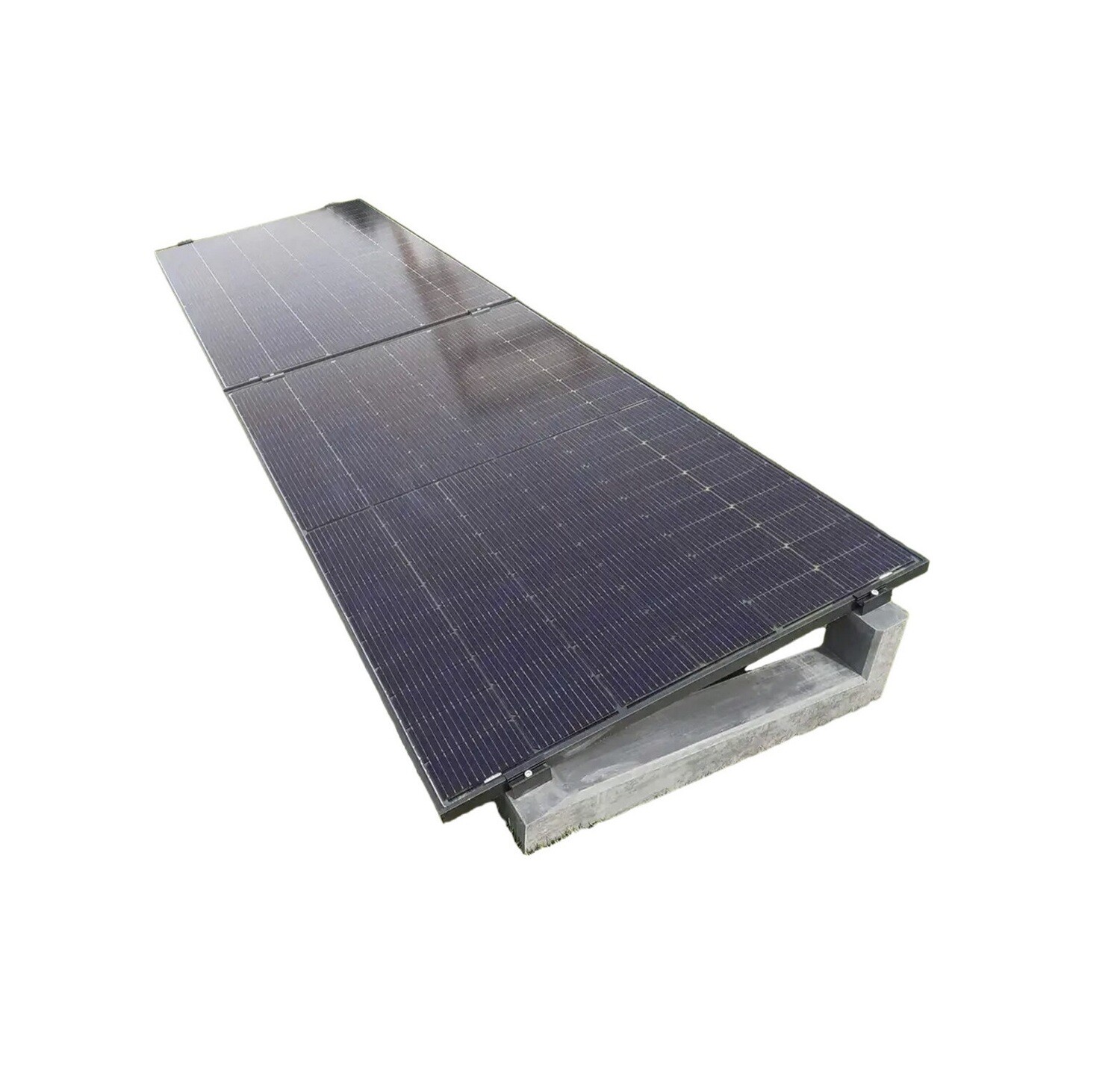 PV Flachdach Aufständerung 10° aus Feinbeton für 2-PV Module  inkl. Klemmen und Bautenschutzmatten