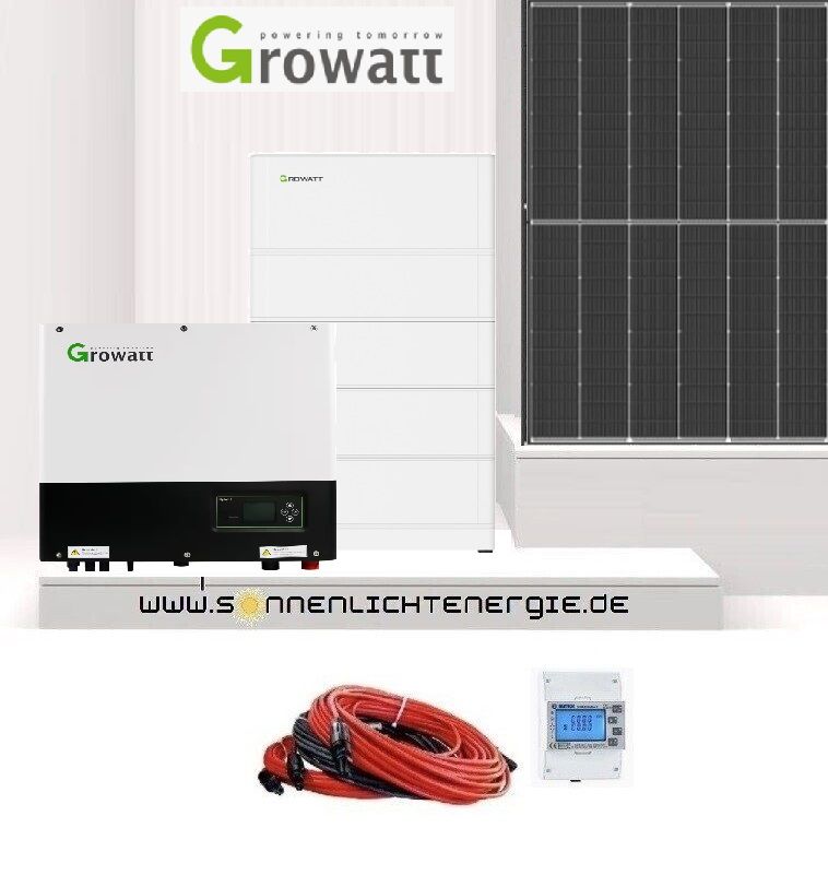 10 KW Growatt Solaranlage SPH10000TL3-BH-UP, ARK 10 kWh, Glas-Glas