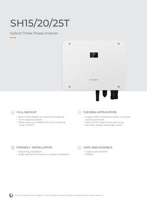 20 KW SUNGROW Photovoltaik System SH20T + SH100  +  Glas-Glas FB