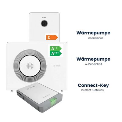 BOSCH Luft/Wasser-Wärmepumpe Compress CS5800iAW 12 MB, 10 OR-T, K30 RF, 9,6 kW
