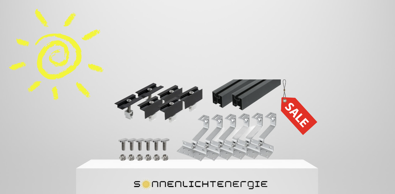 Unterkonstruktion Schwarz Schrägdach Standardziegel für 2 Module
