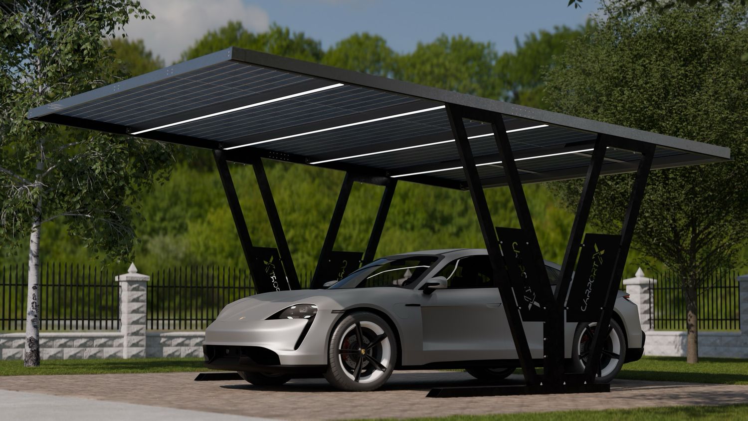 PV Carport X Bausatz (vorbereitet für Solarmodule)