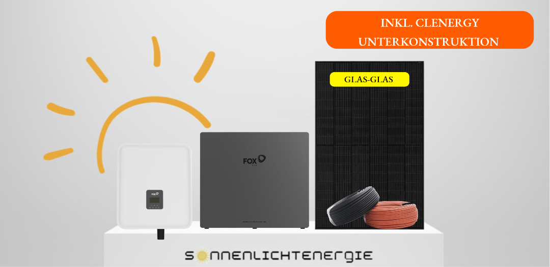 10 KW FoxESS Komplettanlage mit 10,4 kWh Speicher, Glas-Glas, UK