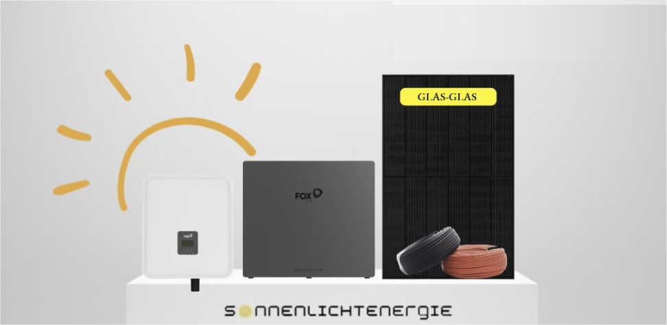 8 kWp FoxESS Solaranlage mit 10,4  kWh Speicher, Glas-Glas