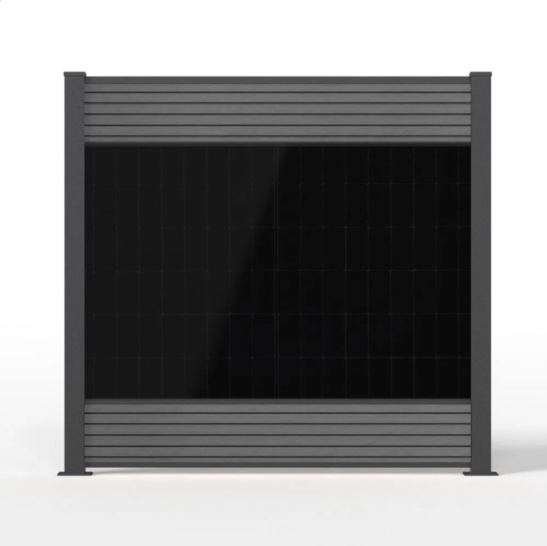PV Solarzaun 2,00 x 1,84 m Zaunfeld Gray mit 1x PV Modul