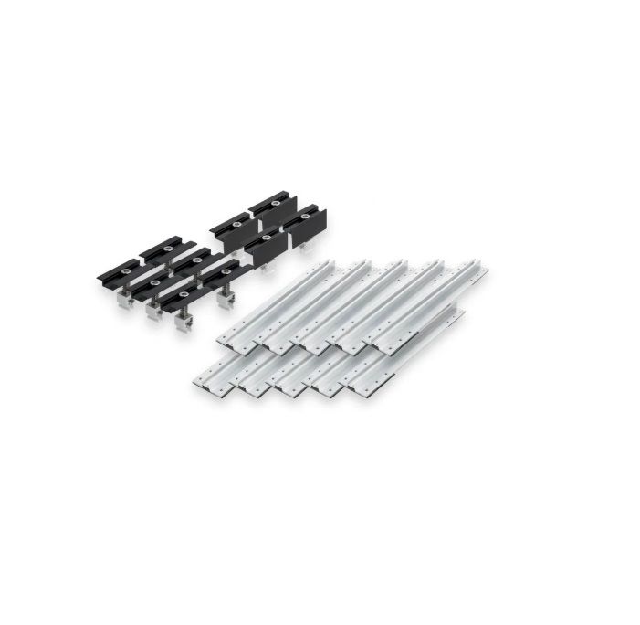 Trapezblechdach Montageset für 4 Solarmodule Balkonkraftwerk 30mm