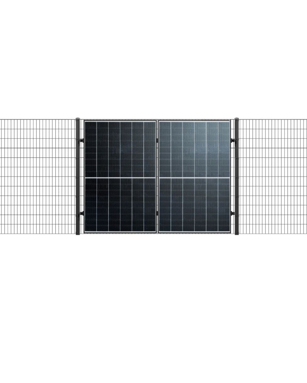 Montageset Doppelstabzaun 2 Module senkrechte Montage Balkonkraftwerk