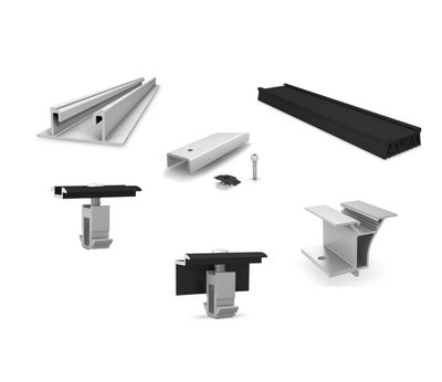 K2 Dome Zero Flachdach Set für 14 Module (dachparallele Montage)