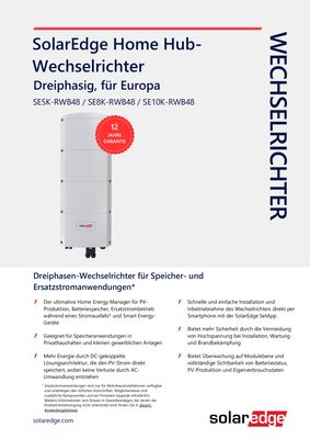 SolarEdge Single Set 10 kW Wechselrichter, 9,7 kWh Batteriespeicher, 24 Optimierer S440-1GM4MRM 490W