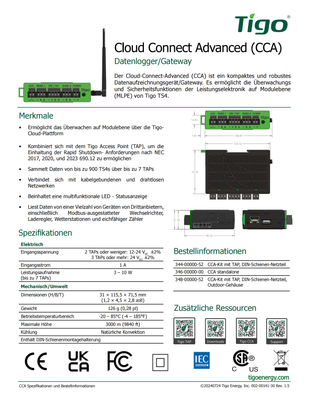 Tigo CCA KIT (Cloud Connect Advanced) & Netzteil
