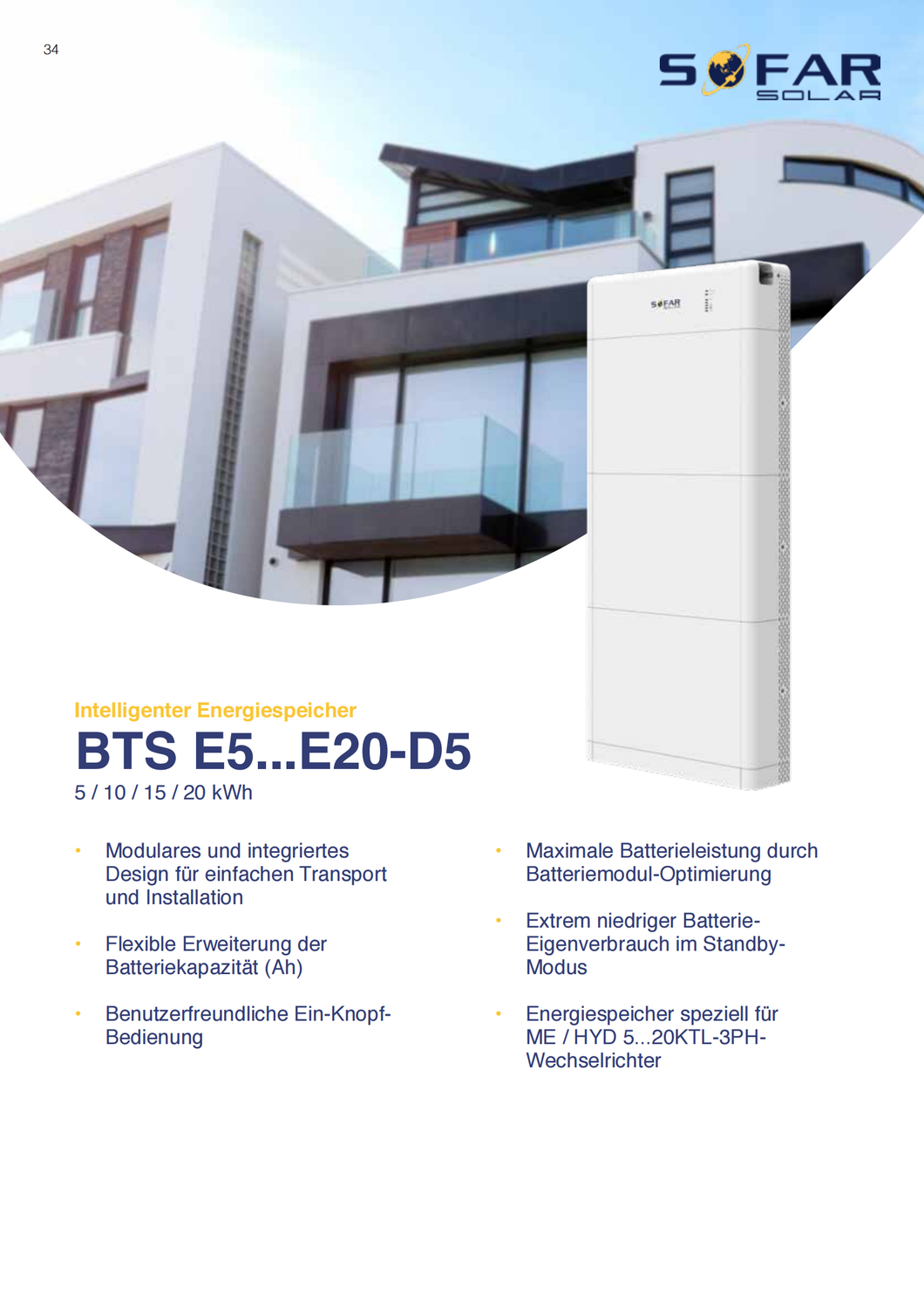 SOFAR Solar Batteriespeicher BTS E20-DS5 20 kWh