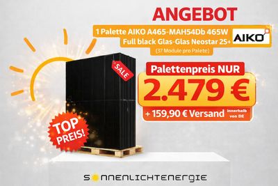 AIKO A465-MAH54Db 465W Full black Glas-Glas Neostar 2S+ AIKO A465-MAH54Db 465W Full black Glas-Glas Neostar 2S+