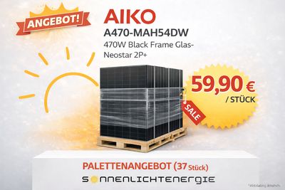 AIKO A470-MAH54DW 470W Black Frame Glas-Glas Neostar 2P+ AIKO A470-MAH54DW 470W Black Frame Glas-Glas Neostar 2P+