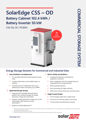 SolarEdge CSS-OD Gewerbespeicher 102,4 kWh - CSS-OU-20