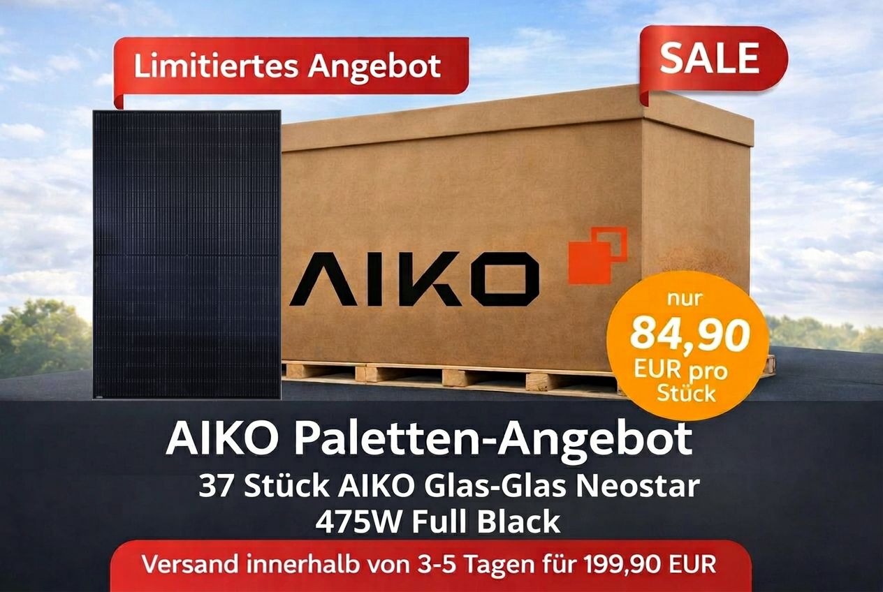 AIKO A475-MCE54Db 475W Full black Glas-Glas Neostar 3S+