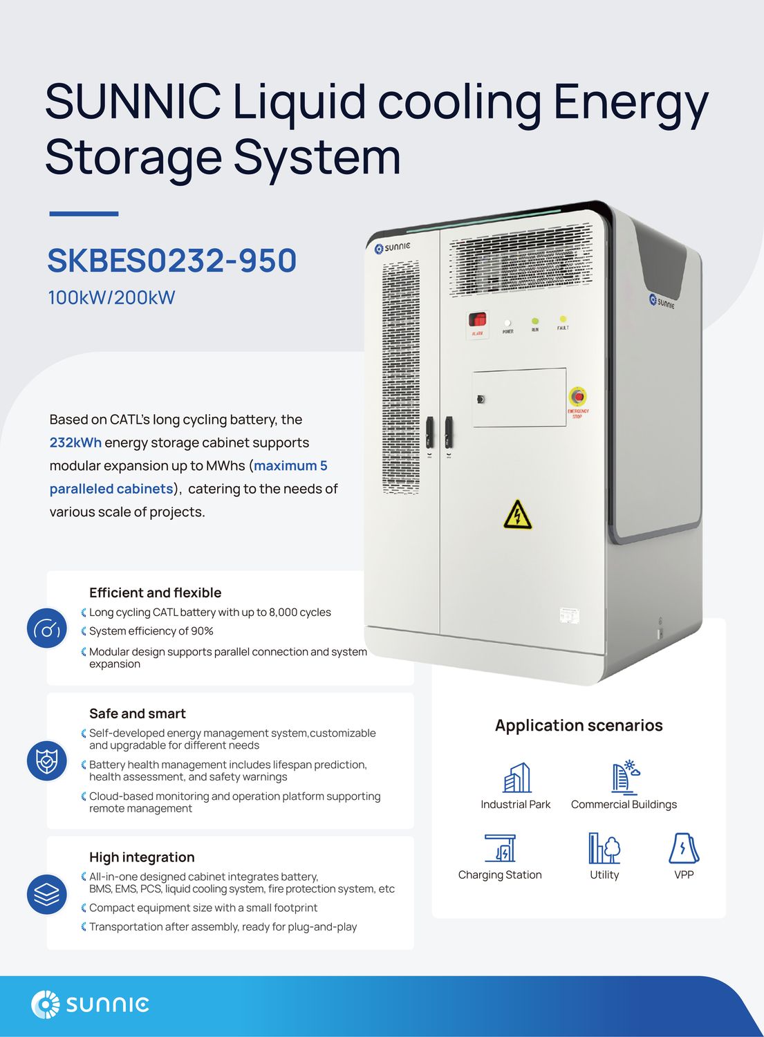 Sunnic All-In-One Gewerbespeicher SKBES0232-950 100 kW / 232 kWh