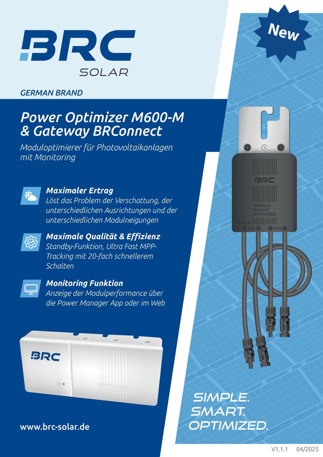 BRC Solar M600-M (Monitoring) Power Optimizer Leistungsoptimierer