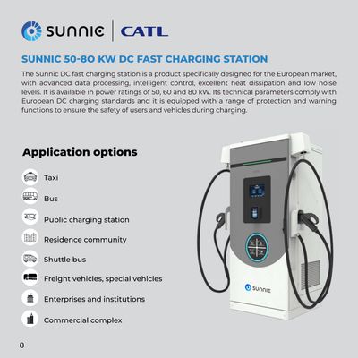 SUNNIC DC Fast Charger EV Charger Dual Charging Ports 80 kW