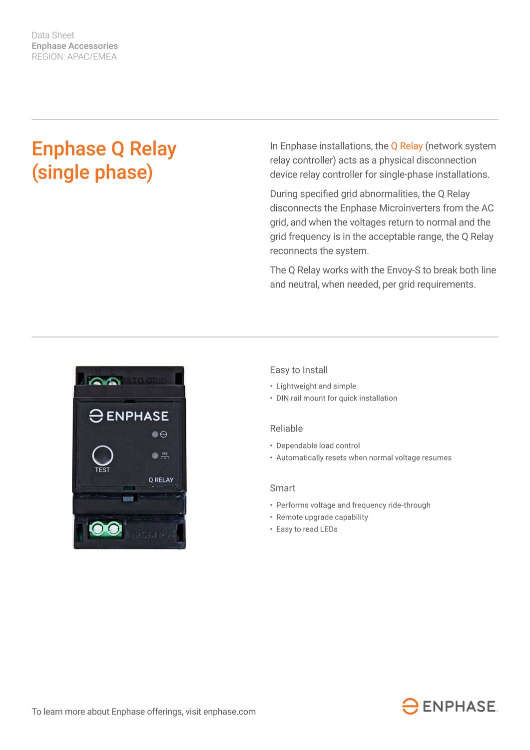 Enphase Q Relay ENP-Q-RELAY-1P-INT 1-phasig