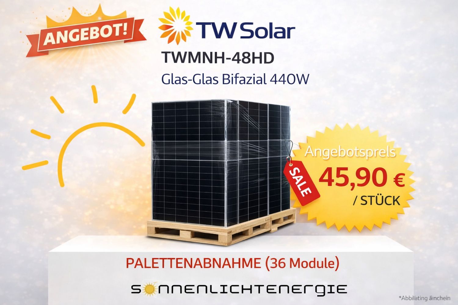 TW Solar TWMNH-48HD Glas-Glas Bifazial 440W