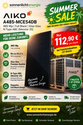 AIKO A485-MCE54Db 485W Full black Glas-Glas Neostar 3S+ AIKO A485-MCE54Db 485W Full black Glas-Glas Neostar 3S+