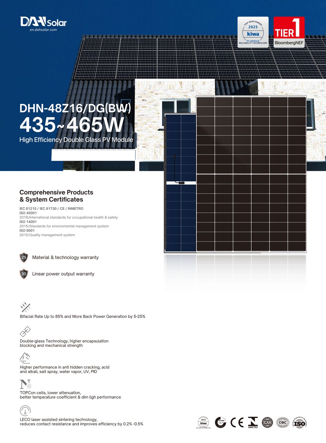 DAH Solar DHN-48Z16/DG(BW)-460W (BFR, BIF, DG) Glas-Glas