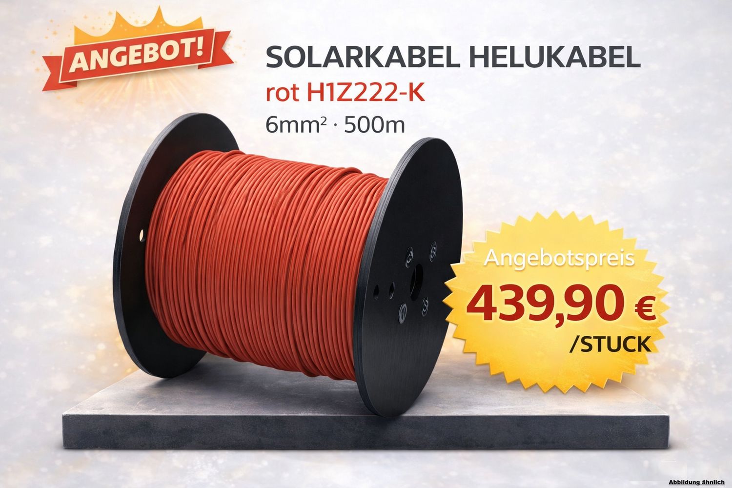 ​Solar Cable HELUKABEL H1Z2Z2-K – 1x6mm² (Red) 500m