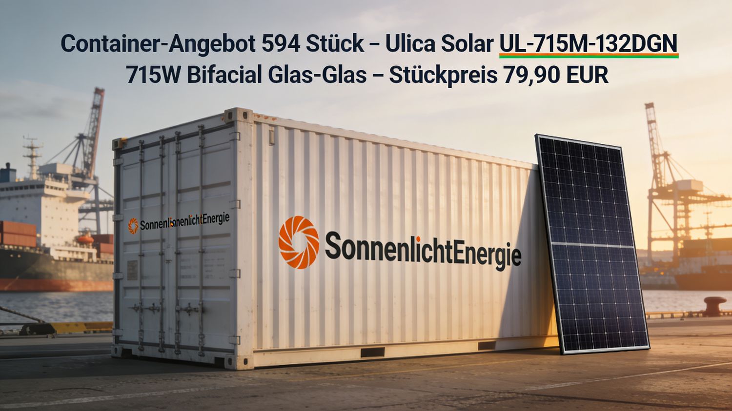 Ulica Solar UL-615M-132DDGN 615W Bifacial Glas-Glas