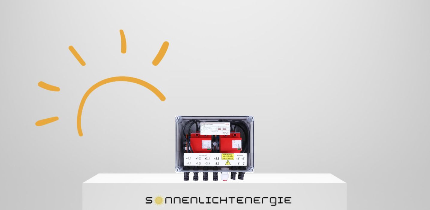 DEHNcube Überspannungsschutz nach Typ 1+2 (2 MPPT-Eingänge, je 2 String)