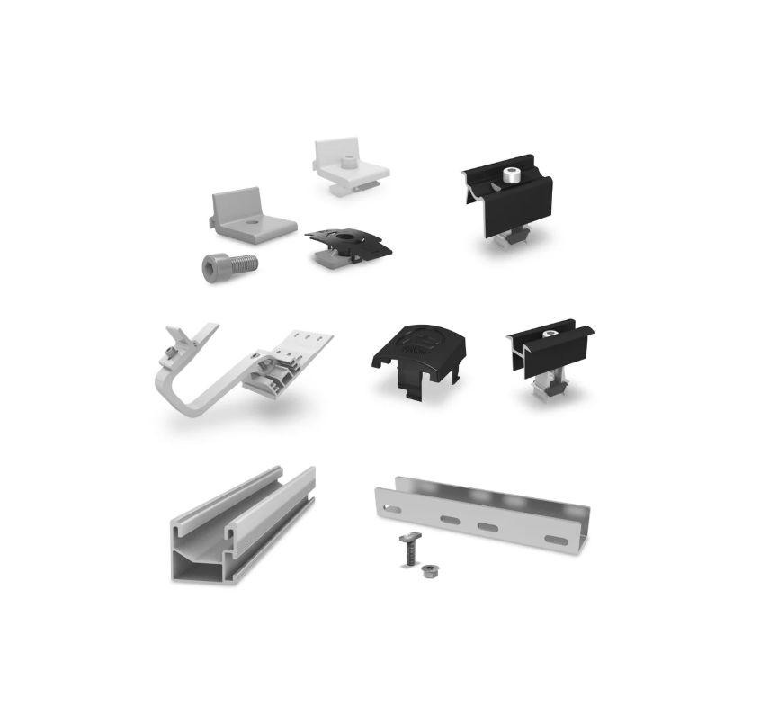 K2 Schrägdach‑Set Unterkonstruktion 2‑lagig für 10 Module