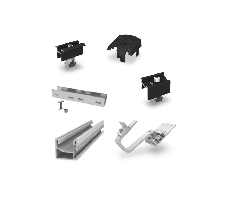 K2 Schrägdach‑Set Unterkonstruktion 1‑lagig für 10 Module