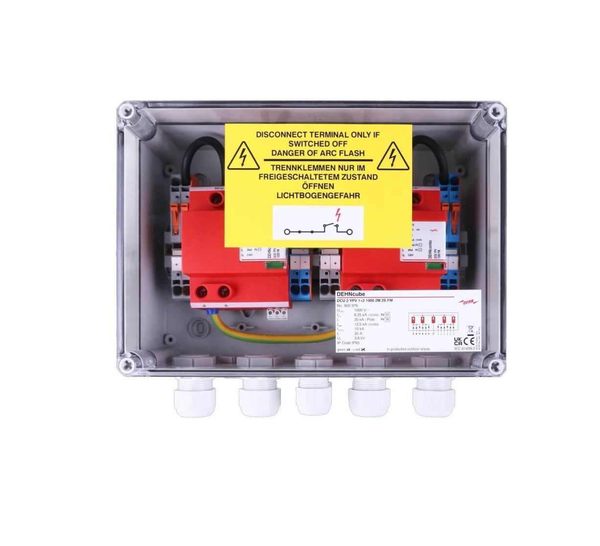 DEHNcube Überspannungsschutz DEHNcube 2 YPV 1+2 1000 2M 2S FM (2 MPPT-Eingänge, je 2 String)